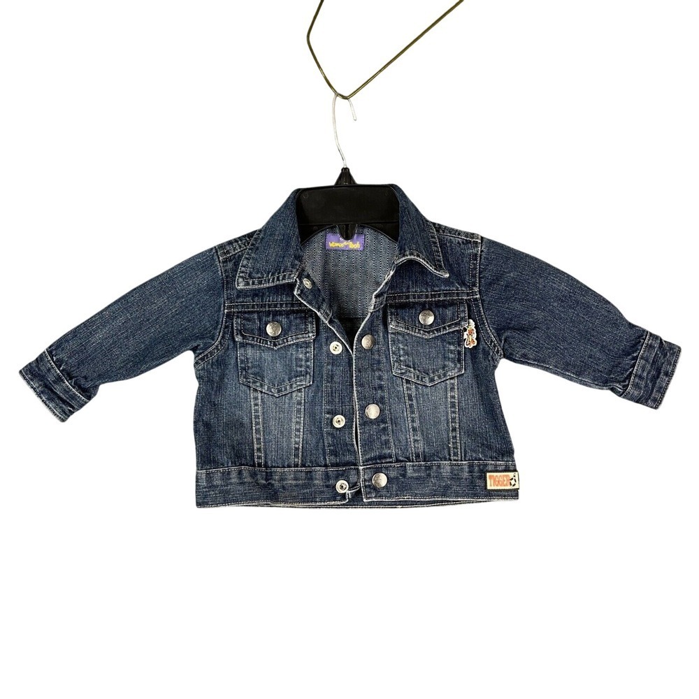 Disney Winnie the‎ Pooh Jean Jacket Baby Girls 12 Months Denim 100 Acre Cotton